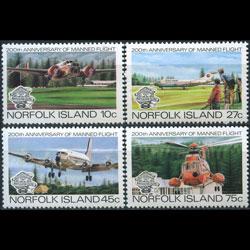 NORFOLK IS. 1983 - Scott# 310-3 Planes Set of 4 NH