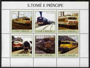 St Thomas & Prince Islands 2003 French Trains perf sh...