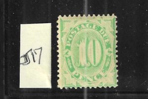 AUSTRALIA SCOTT #J17 1902-04 POSTAGE DUE 10P - WMK 55- PERF 11.5 - MINT HINGED