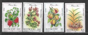 St. Vincent 829-32 MNH Herbs set cpl. x 50 sets, vf. 2022 CV $ 100.00