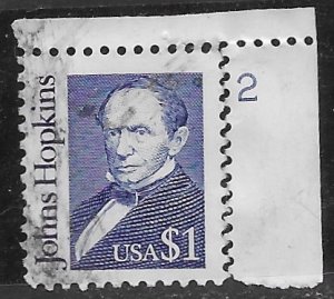 US #2194 used- plate single.  Johns Hopkins.  *weak perfs.  Great stamp.