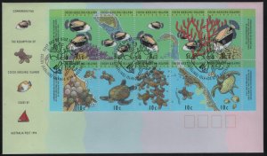 Cocos Islands 1994 FDC Sc 289-292 Map and marine life