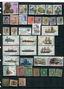 ITALY MIX X 38 ALL DIFFERENT, INCLUDING A FEW FROM 19th CENTURY, USED LOT I