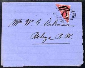 British Honduras 1888 Bisected 2c on 1d carmine on part (...