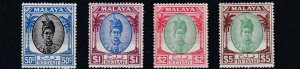 KEDAH    1950 - 55  S G 87 - 90   50C  TO $5  MH  CAT £109  $2 HAS HINGE REMAINS