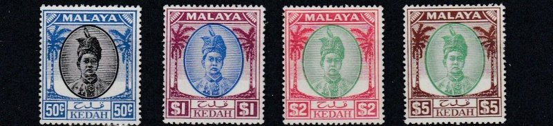 KEDAH    1950 - 55  S G 87 - 90   50C  TO $5  MH  CAT £109  $2 HAS HINGE REMAINS