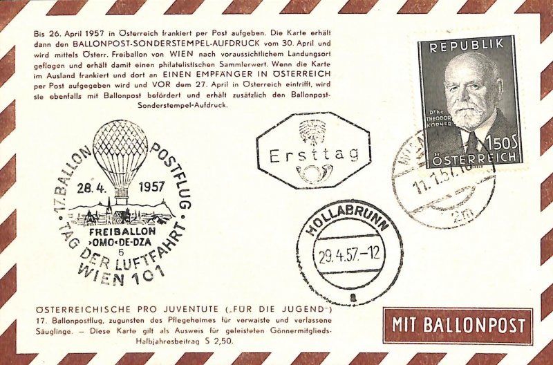 Austria Österreich balloon post air mail Ballonpost used bp8