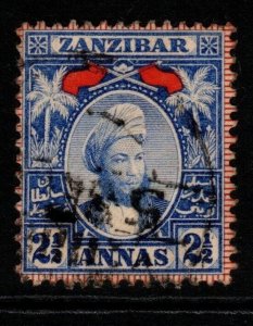 ZANZIBAR SG160 1896 2½a BRIGHT BLUE FINE USED