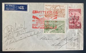 1935 Luxembourg Experimental Rocket Flight Mail Cover To Clerf Signed