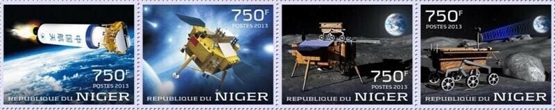 Niger - 2013 China Lunar Space Probe  4 Stamp Strip 14A-360