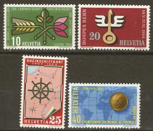 Switzerland 347-50 Mi 593-6 MLH VF 1954 SCV $3.20