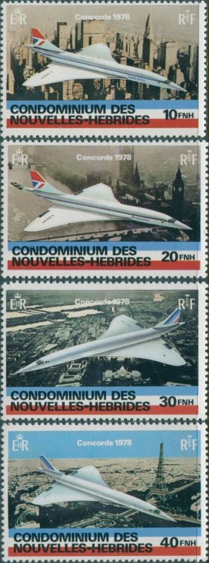 New Hebrides French 1978 SGF272-F275 Concorde set MNH