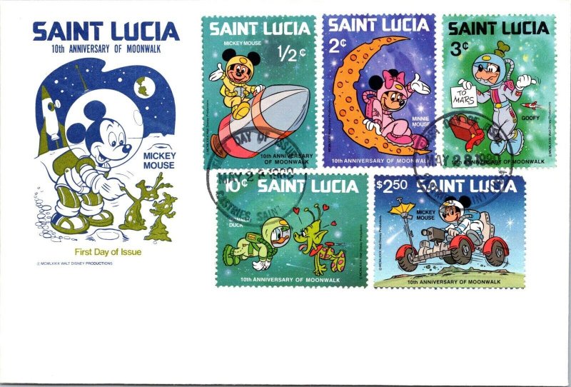 Saint Lucia FDC 1980 - 10th Anniversary of Moonwalk - Castries - F64994