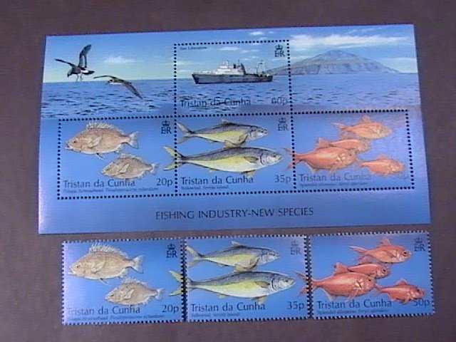 TRISTAN da CUNHA # 711-714-MINT/NH--COMPLETE SET + SOUVENIR-SHEET---QEII---2002