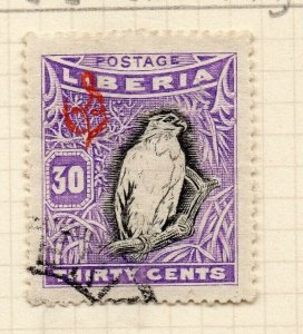 Liberia 1918 Early Issue Fine Used 30c. Optd NW-175375