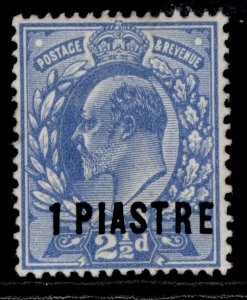 BRITISH LEVANT EDVII SG26a, 1pi on 2½d dull blue, M MINT. Cat £35.