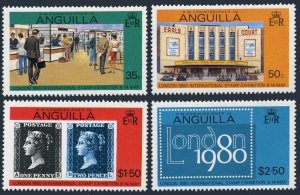 Anguilla 371-374,374a sheet,MNH.Michel 369-372,Bl.29. PhilEXPO LONDON-1980.