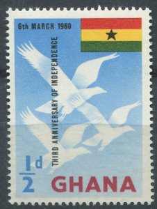 Ghana Sc#71 MNH, ½p multi, 3rd Anniversary of Independence (1960)