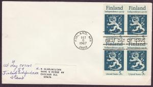 1334 Finnish Independence block uncacheted FDC