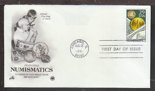 US 2558 Numismatics 1991 PCS U/A FDC 