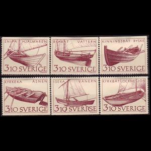 SWEDEN 1988 - Scott# 1666-71 Inland Boats Set of 6 LH