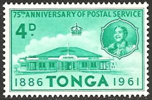 Tonga 116 MNH 1961 4p 75th Anniv. of Postal Service