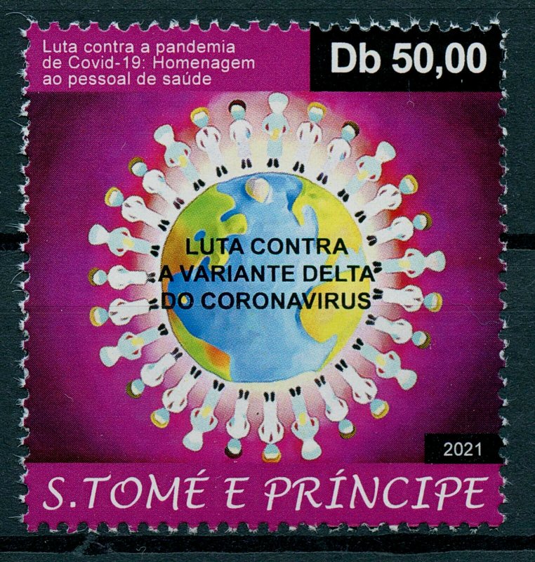 Sao Tome & Principe 2021 MNH Medical Stamps Corona Delta Variant 1v Set 