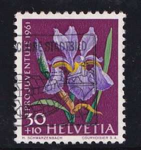 Switzerland   #B311  used 1961  pro Juventute flowers 30c iris