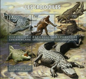 Crocodiles Stamp Crocodylus Novaeguineae Acutus Rombipher S/S MNH #5845-5848