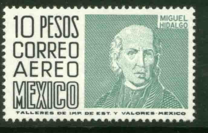 MEXICO C267 $10Ps 1950 Def 8th Issue Fosforescent glazed MINT, NH. VF.