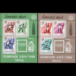 INDONESIA 1988 - Scott# 1354B-5B S/S Olympics Perf. NH