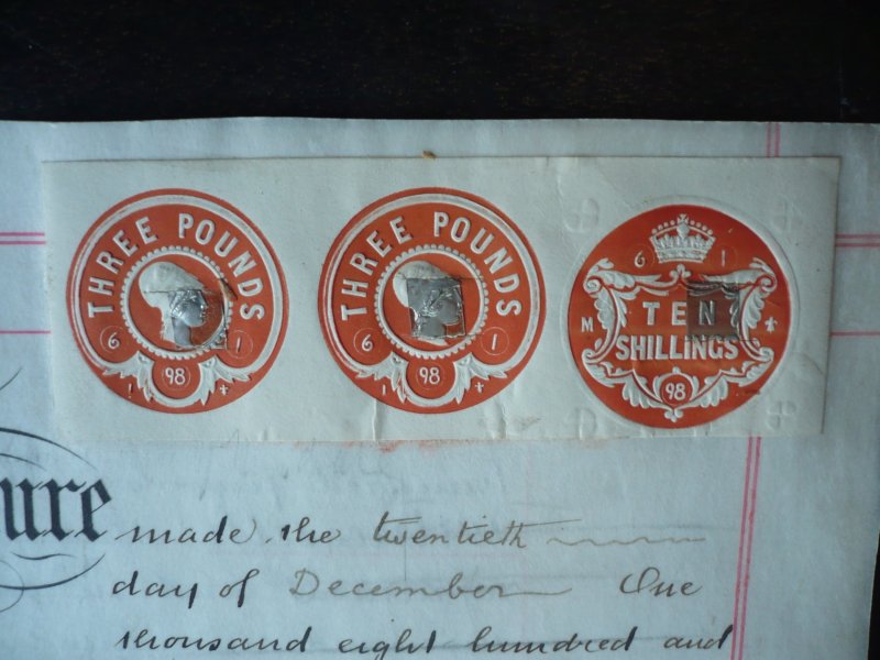 Revenue Stamps - Great Britain - Indenture Document - 1897