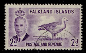 FALKLAND ISLANDS GVI SG174, 2d violet, FINE USED.