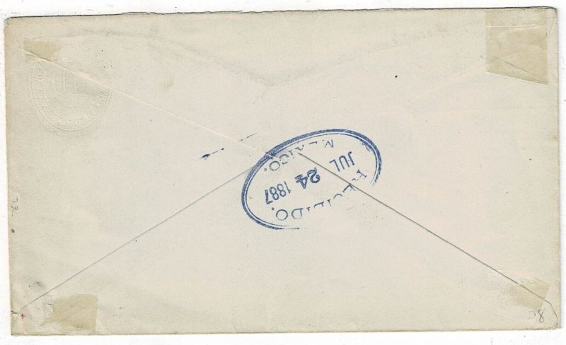 Mexico 1887 Zacatecas oval cancel on Wells Fargo express cover to Mexico City