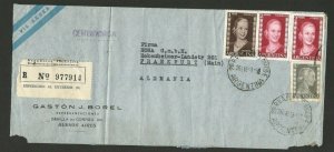 ARGENTINA TO GERMANY - TRAVELED R AIRMAIL LETTER-FAMOUS -1953.