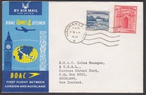 PAKISTAN 1963 BOAC first flight cover to New Zealand.......................a2317