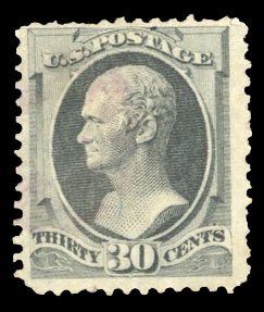 United States, 1870-1888 #165 Cat$140, 1873 30c gray black, lightly cancelled...