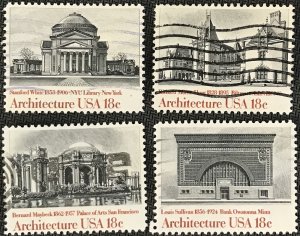 US #1928-1931 Used Singles (4) American Architecture SCV $1.00 L37