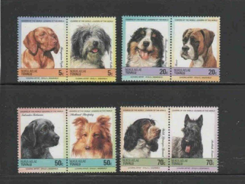 TUVALU-NUKULAELAE #35-38 1985 DOGS MINT VF NH O.G PAIRS
