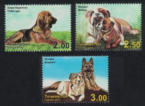 Tajikistan Bulldog Shepherd Ogar Dogs 3v 2014 MNH SG#522-524