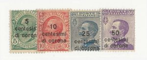 Dalmatia Sc #2-5  set of 4 broken 'N' variety on the 50c LH VF