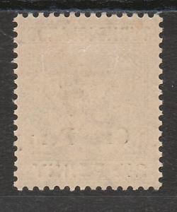 TURKS ISLANDS 1889 QV ONE PENNY ON 21/2D VARIETY C FOR O 