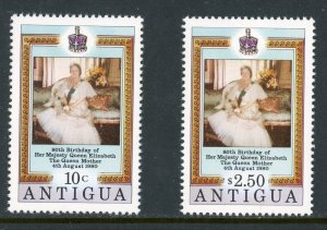 Antigua 584-585 MNH 1980 Queen Mother 80th Birthday