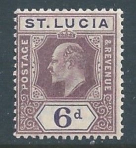 St. Lucia #54 NH 6p King Edward VII - Wmk. 3