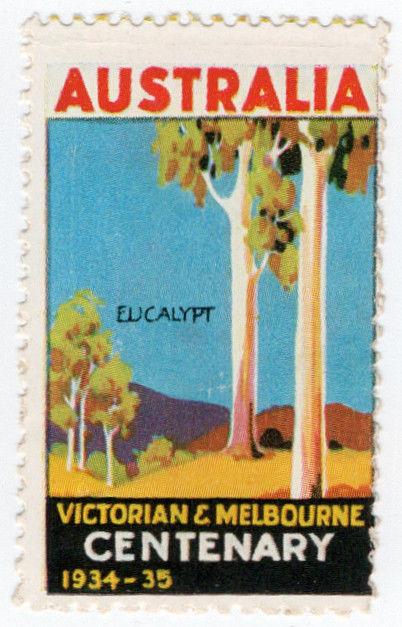 (I.B) Australia Cinderella : Victoria & Melbourne Centenary (Eucalyptus)