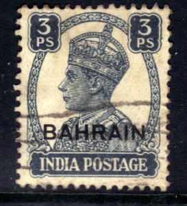 Bahrain 1942 - 45 KGV1 3ps Slate on India used SG 38 ( G1343 )