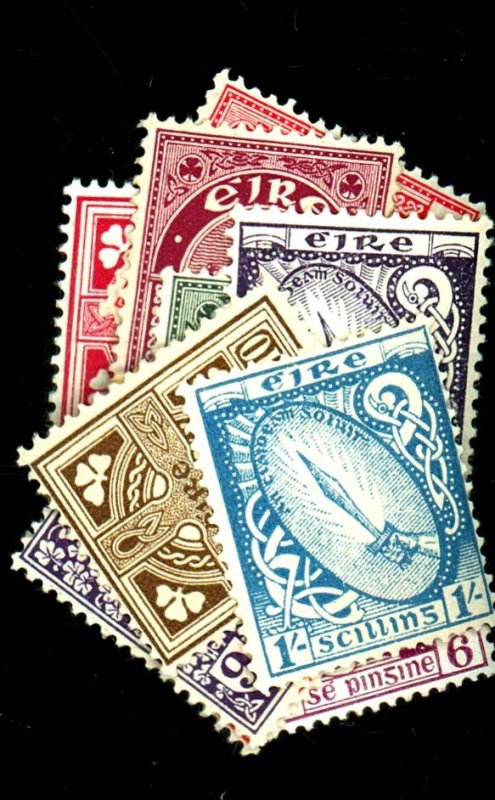 IRELAND #107-117 137-8 MINT FVF OG HR Cat $239