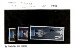 Malta, Postage Stamp, #361-363 Mint NH, 1967 George Cross (AC)