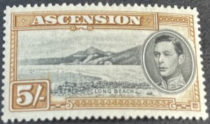 ASCENSION ISLAND # 48a-MINT/HINGED-SINGLE-YELLOW/BROWN-PERF 13 1/2--1944
