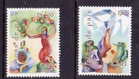 United Nations Geneva-Sc#470-1- id8-unused NH set-Peaceful Visions-2007-